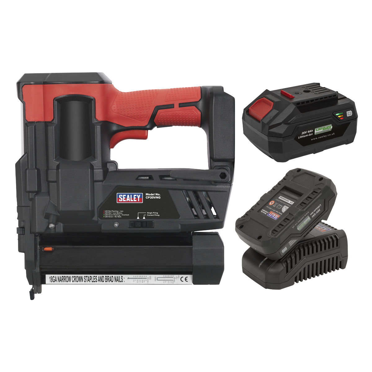 Cordless Staple/Nail Gun Kit 18G 20V – 2 Batteries