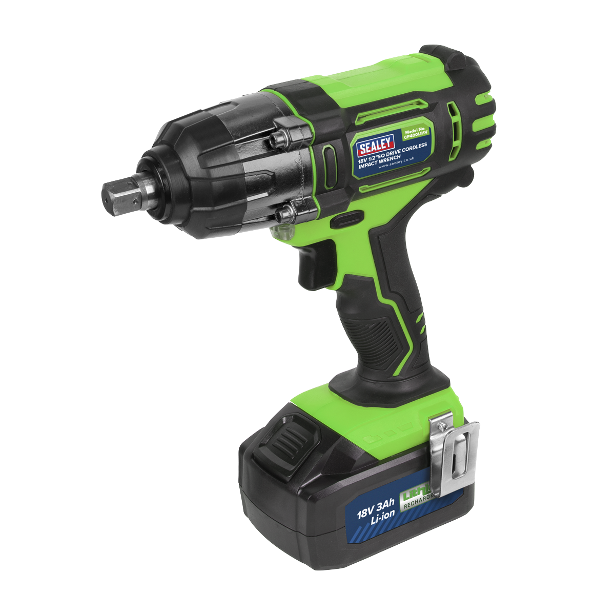 Cordless Impact Wrench 18V 3Ah Lithium-ion 1/2″Sq Drive Hi-Vis