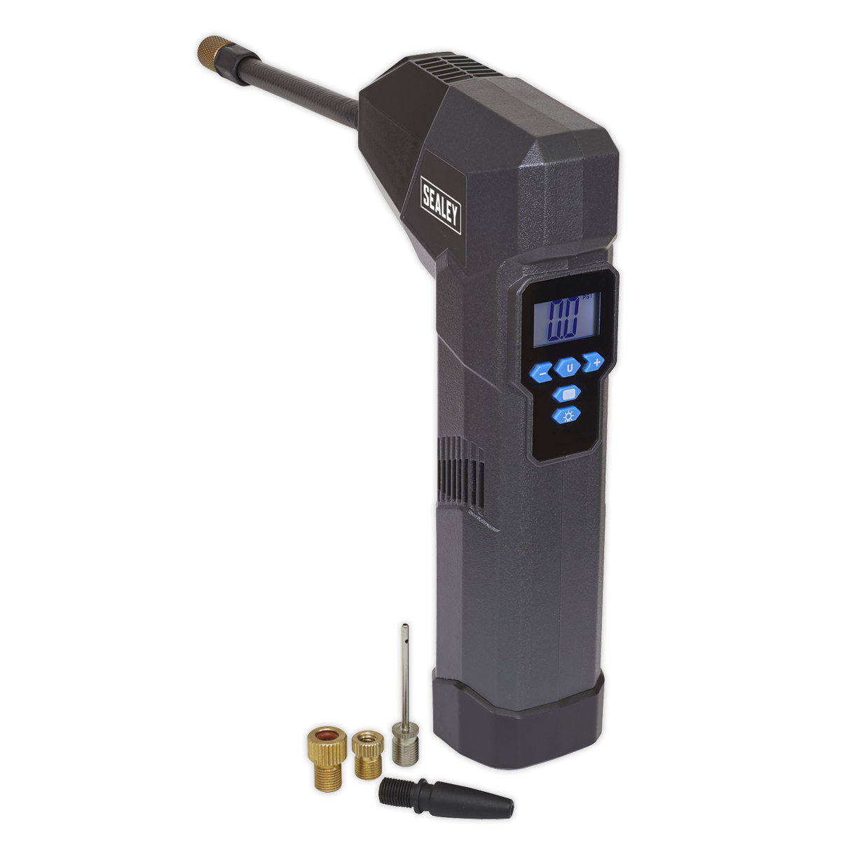 Compact Rechargeable Tyre Inflator & Power Bank with Work Light