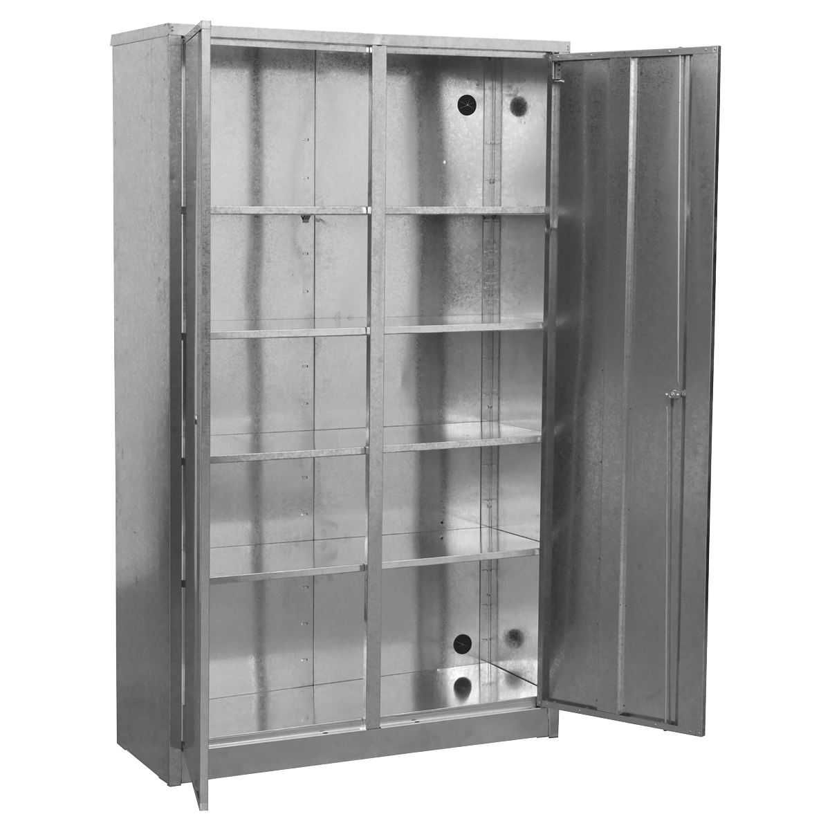 Galvanized Steel Floor Cabinet 4-Shelf Extra-Wide