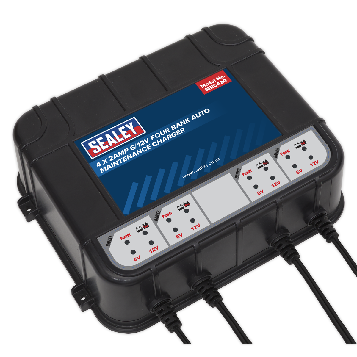 Four Bank 6/12V 8Amp (4 x 2A) Auto Maintenance Charger