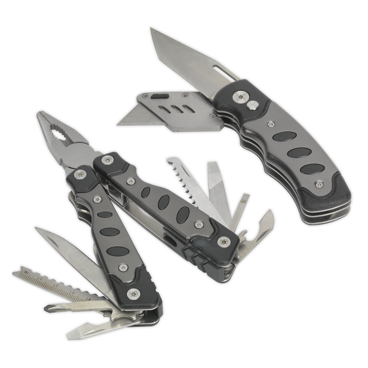 Multi-Tool & Twin Blade Knife Set 2pc 15-Function