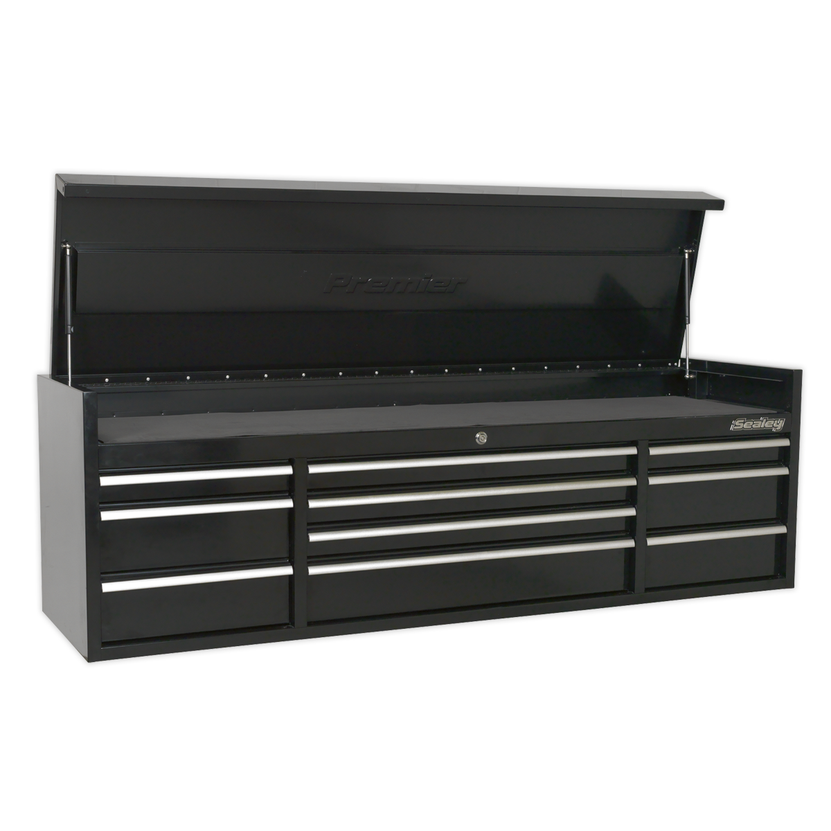 Topchest 10 Drawer 1830mm Heavy-Duty Black
