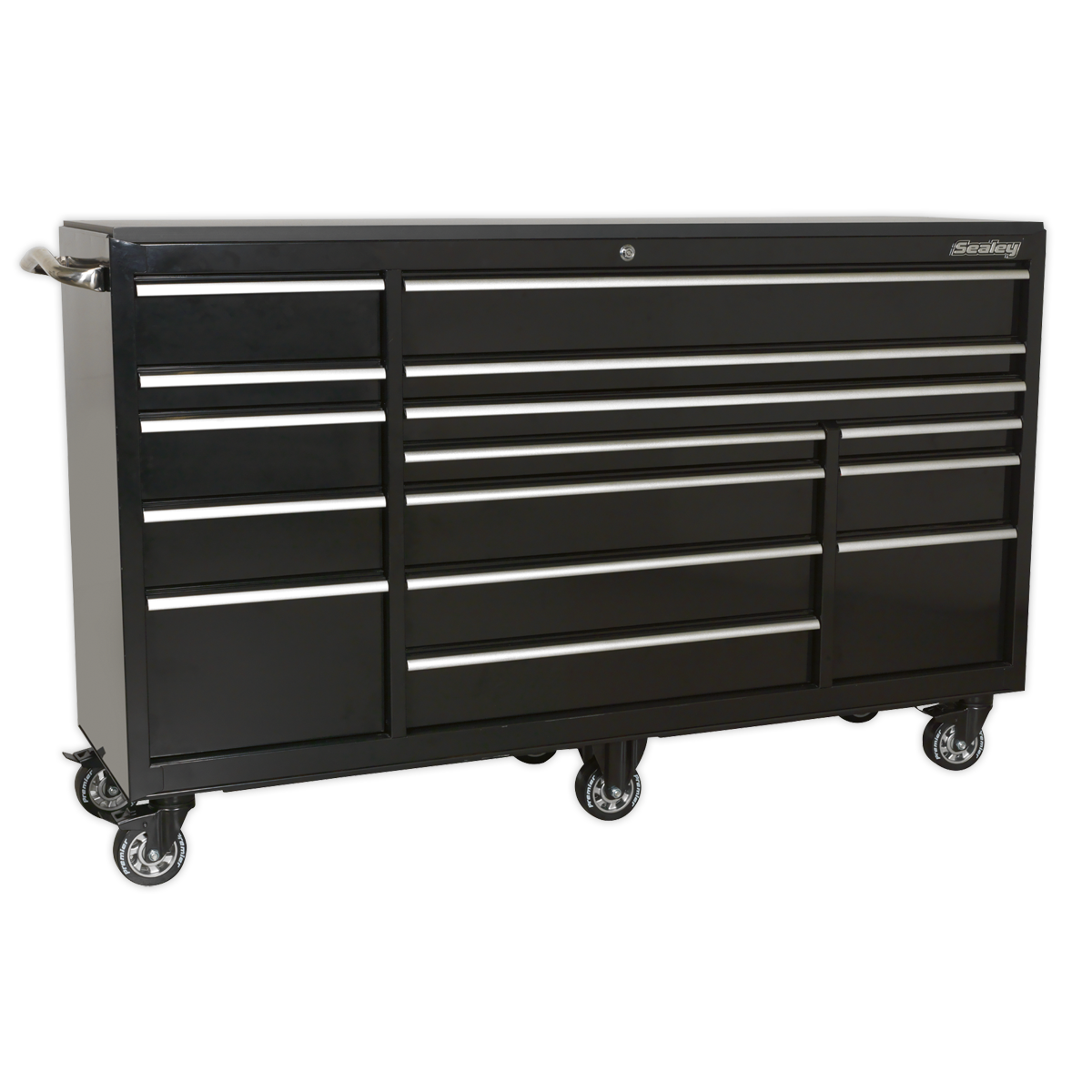 Rollcab 15 Drawer 1845mm Heavy-Duty Black
