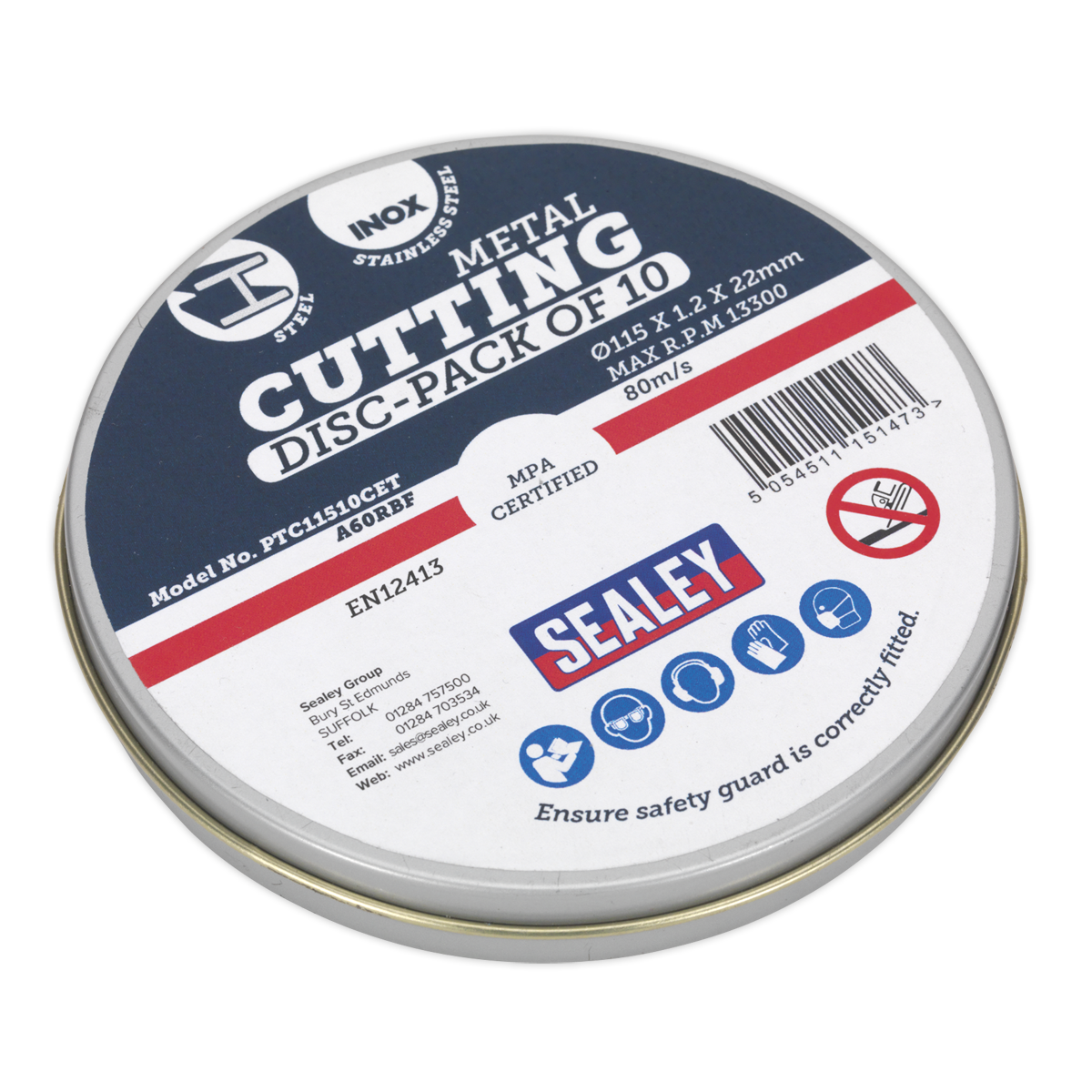 Cutting Disc Ø115 x 1.2mm Ø22mm Bore Pack of 10