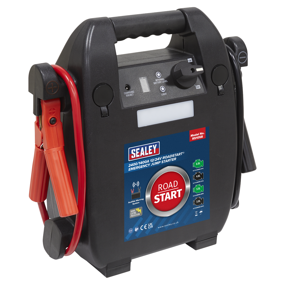 RoadStart® Emergency Jump Starter 12/24V 6L 8-Cylinder