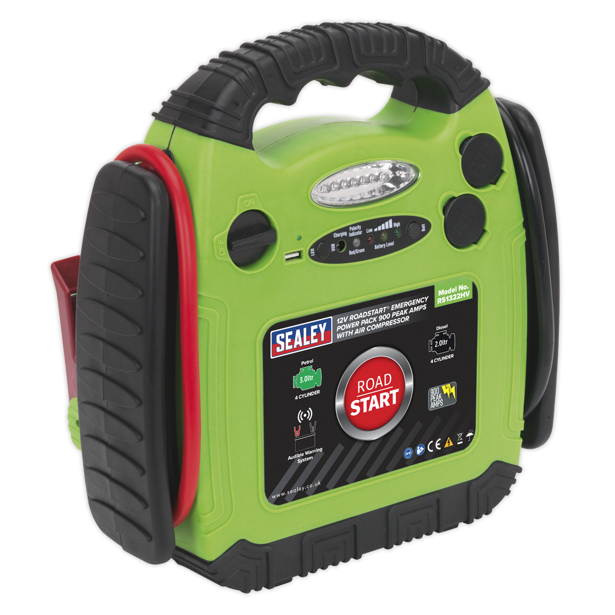 RoadStart® Emergency Jump Starter with Air Compressor 12V 900 Peak Amps