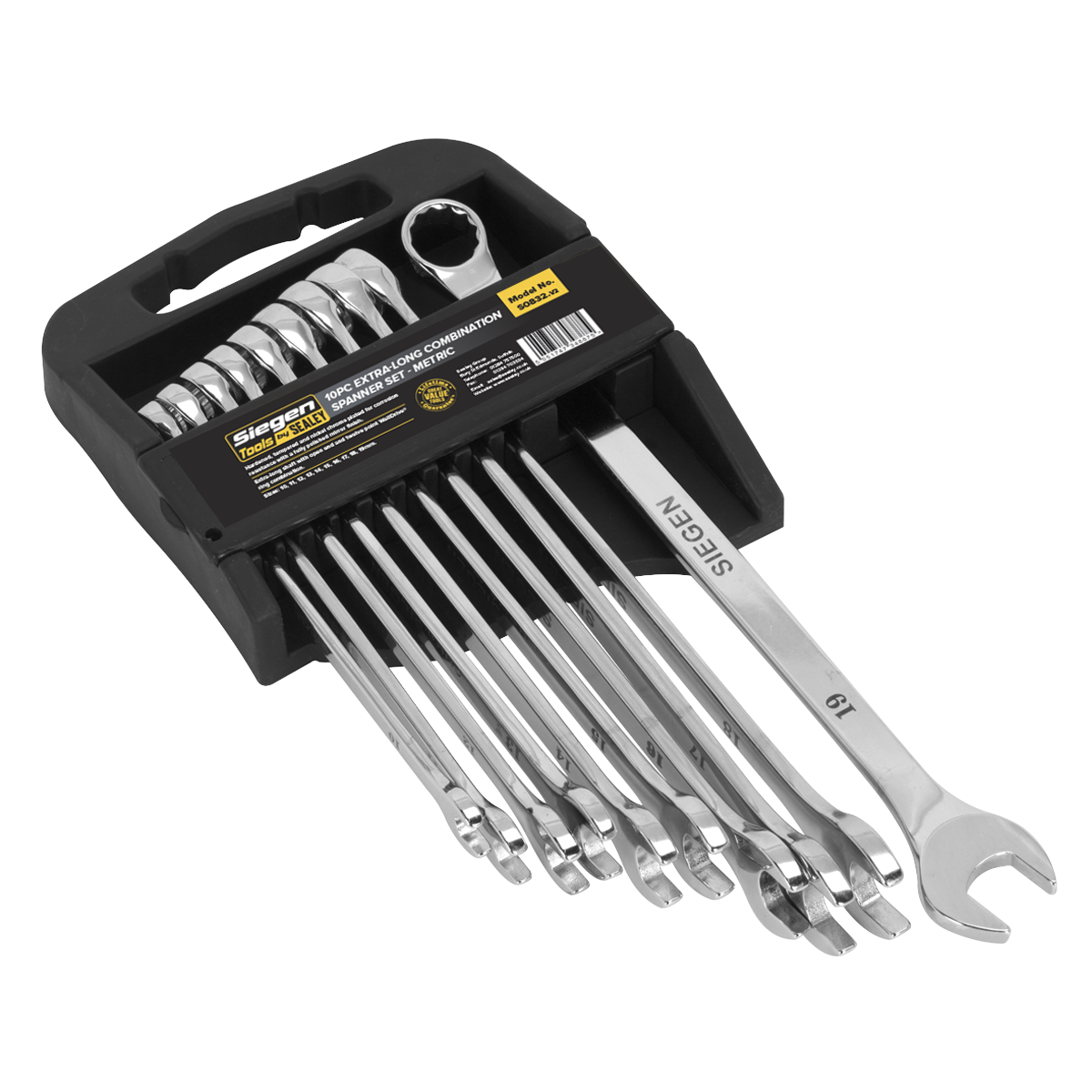 Combination Spanner Set 10pc Extra-Long Metric