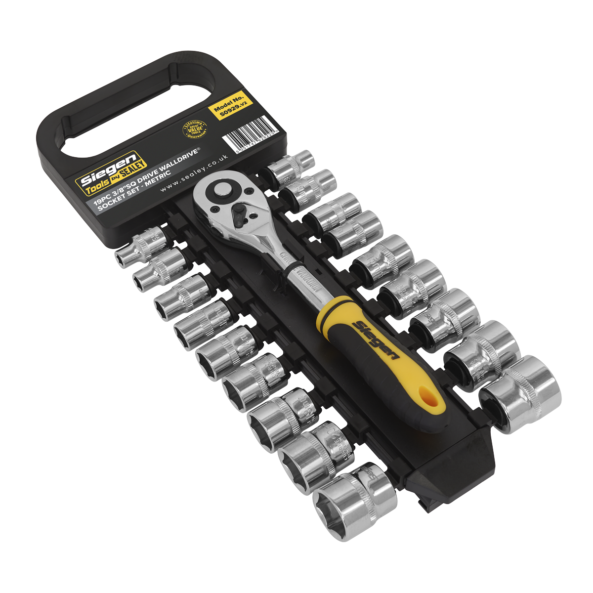 Socket Set 19pc 3/8″Sq Drive 6pt WallDrive® Metric