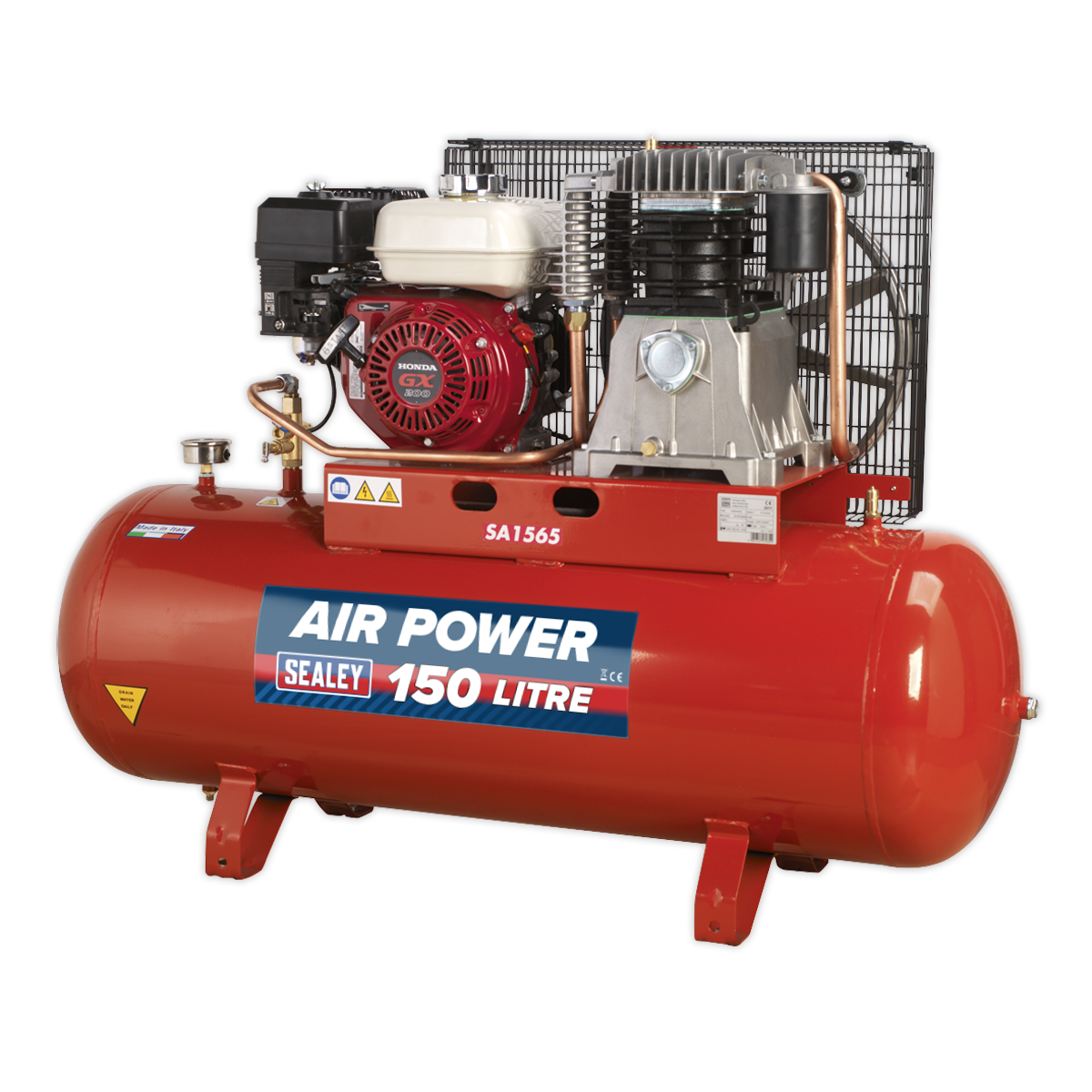 Air Compressor 150L Belt Drive Petrol Engine 6.5hp