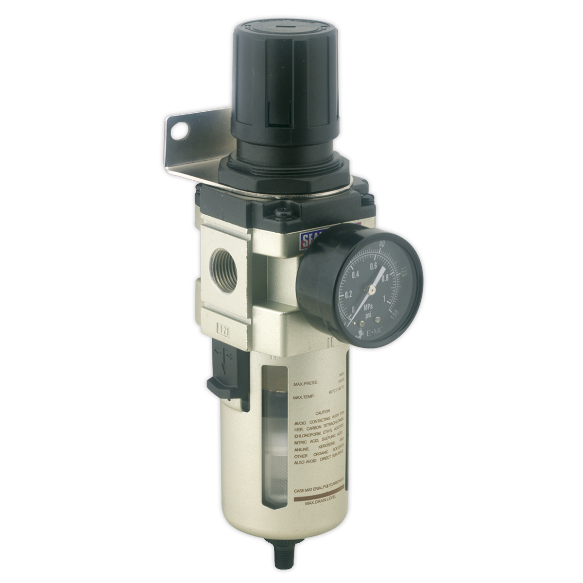 Air Filter/Regulator Auto Drain Max Airflow 140cfm