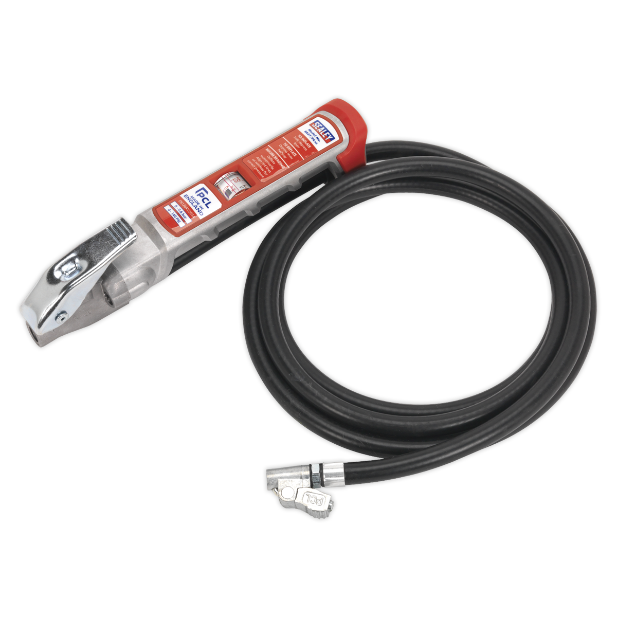 Professional Tyre Inflator with 2.5m Hose & Clip-On Connector