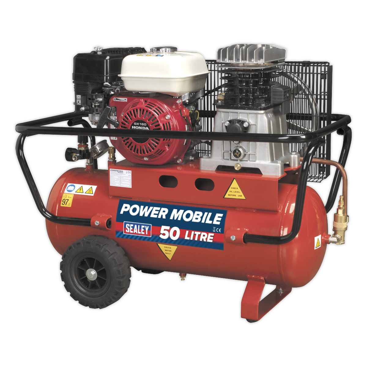 Air Compressor 50L Belt Drive Petrol Engine 5.5hp