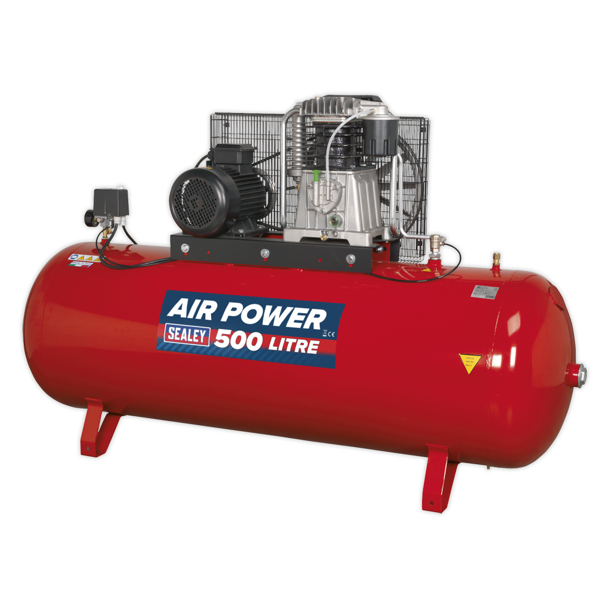 Air Compressor 500L Belt Drive 7.5hp 3ph 2-Stage with Cast Cylinders