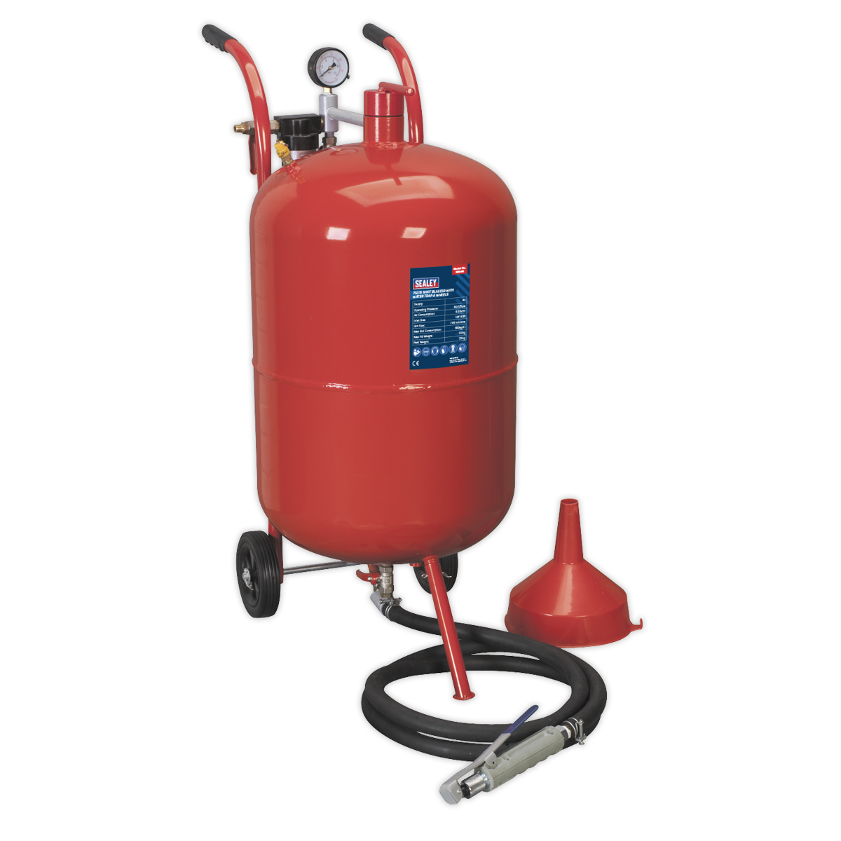 Shot Blaster with Water Trap & Wheels 75L