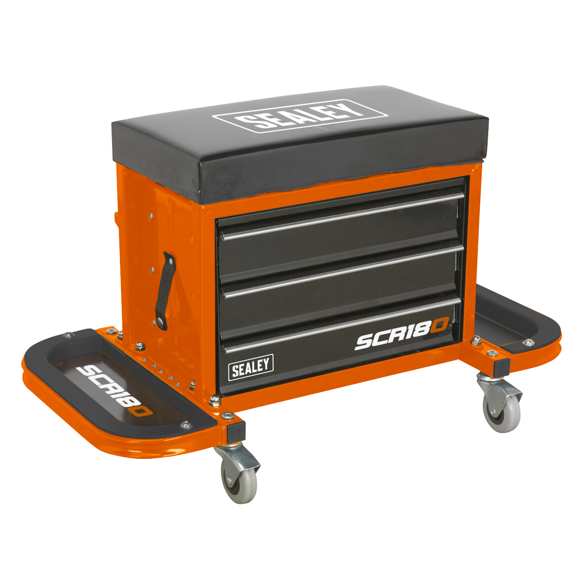 Mechanic’s Utility Seat & Toolbox – Orange
