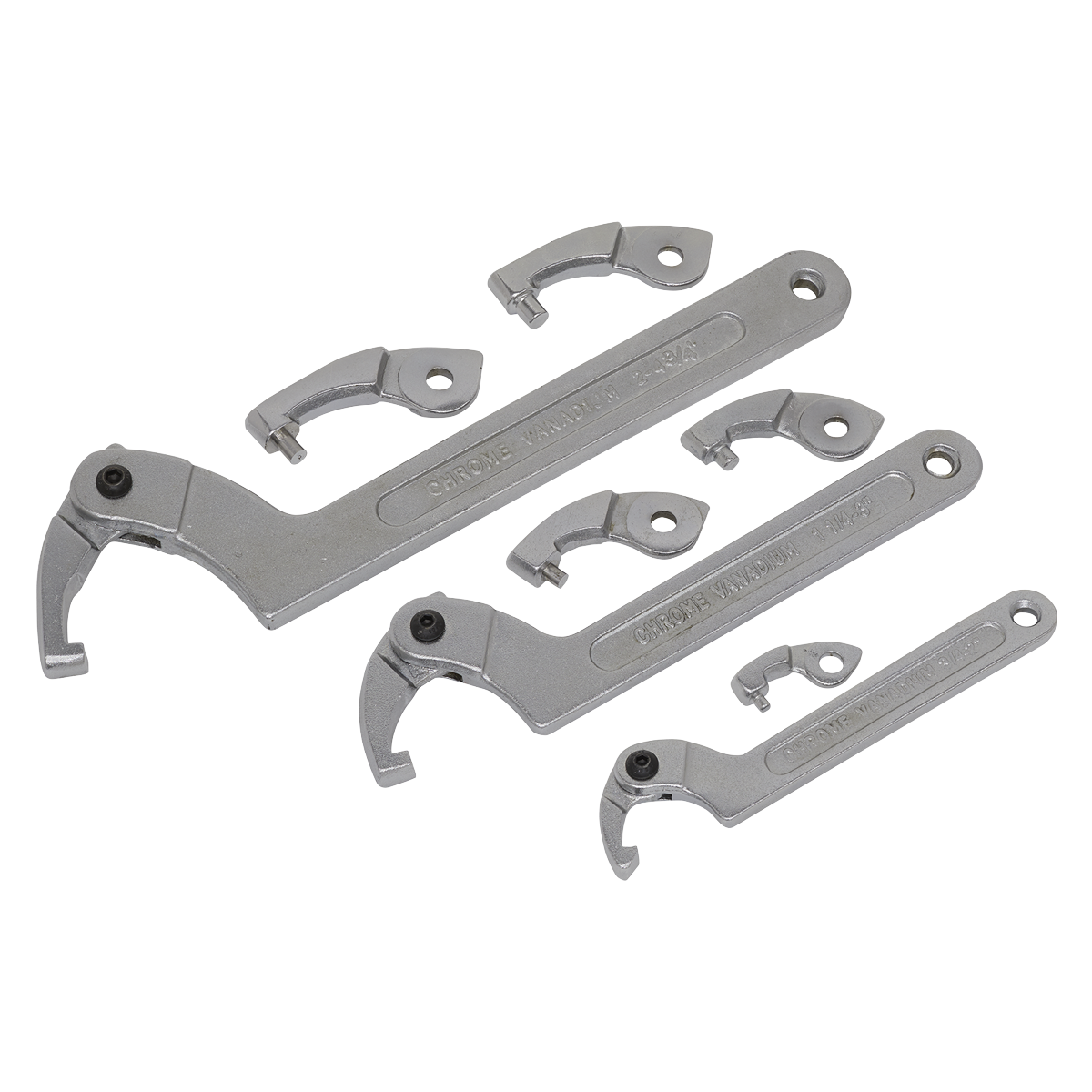 Adjustable C Spanner – Hook & Pin Wrench Set 11pc