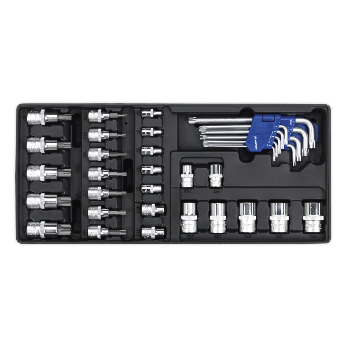 Tool Tray with TRX-Star* Key, Socket Bit & Socket Set 35pc