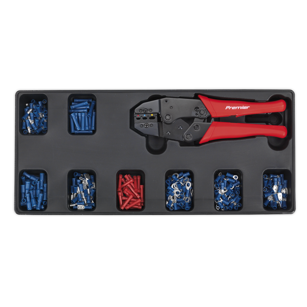 Tool Tray with Ratchet Crimper & 325 Assorted Insulated Terminal Set