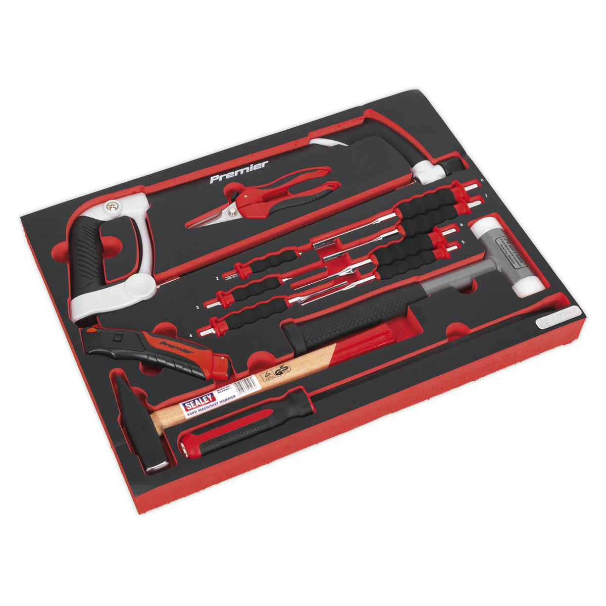 Tool Tray with Hacksaw, Hammers & Punches 13pc