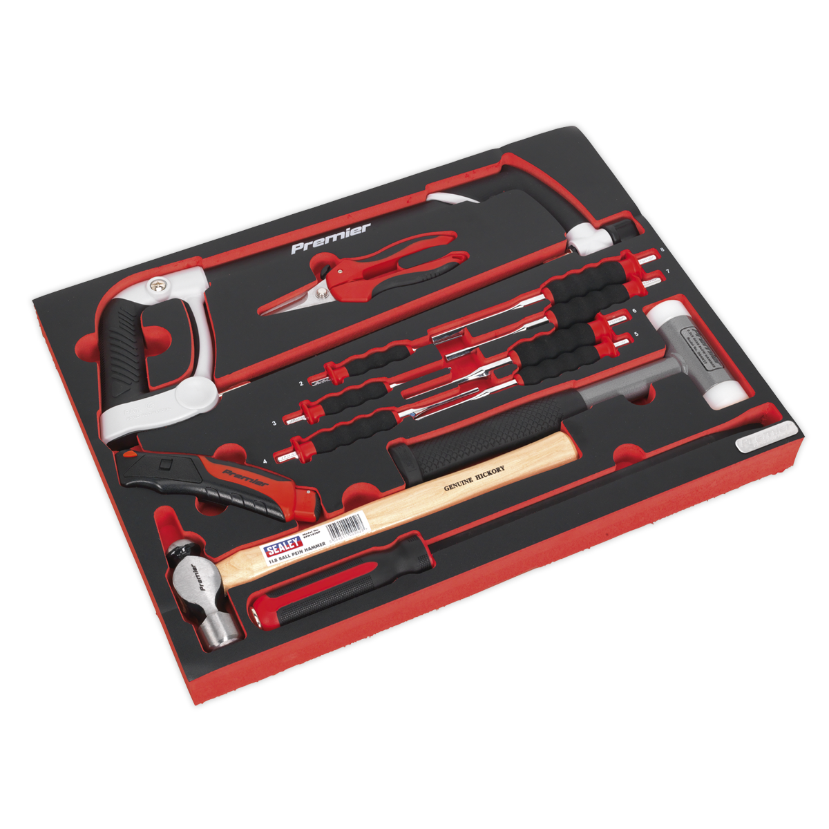 Tool Tray with Hacksaw, Hammers & Punches 13pc