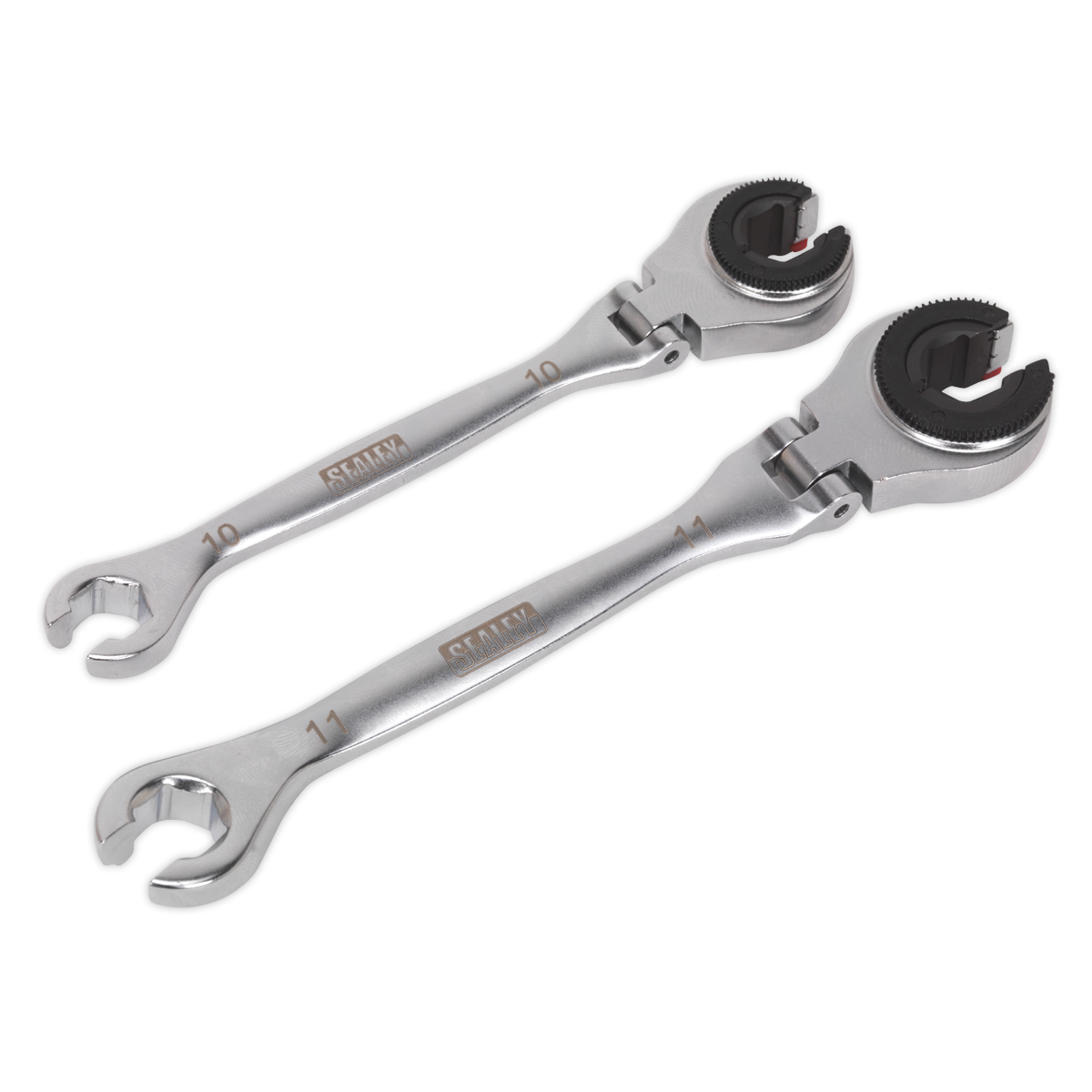 Brake Pipe Ratcheting Spanner Set 2pc